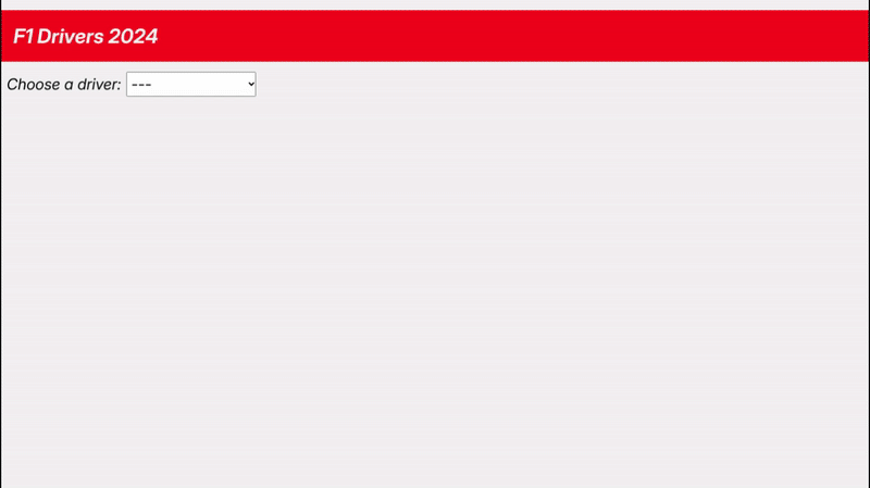 f1 drivers website demo